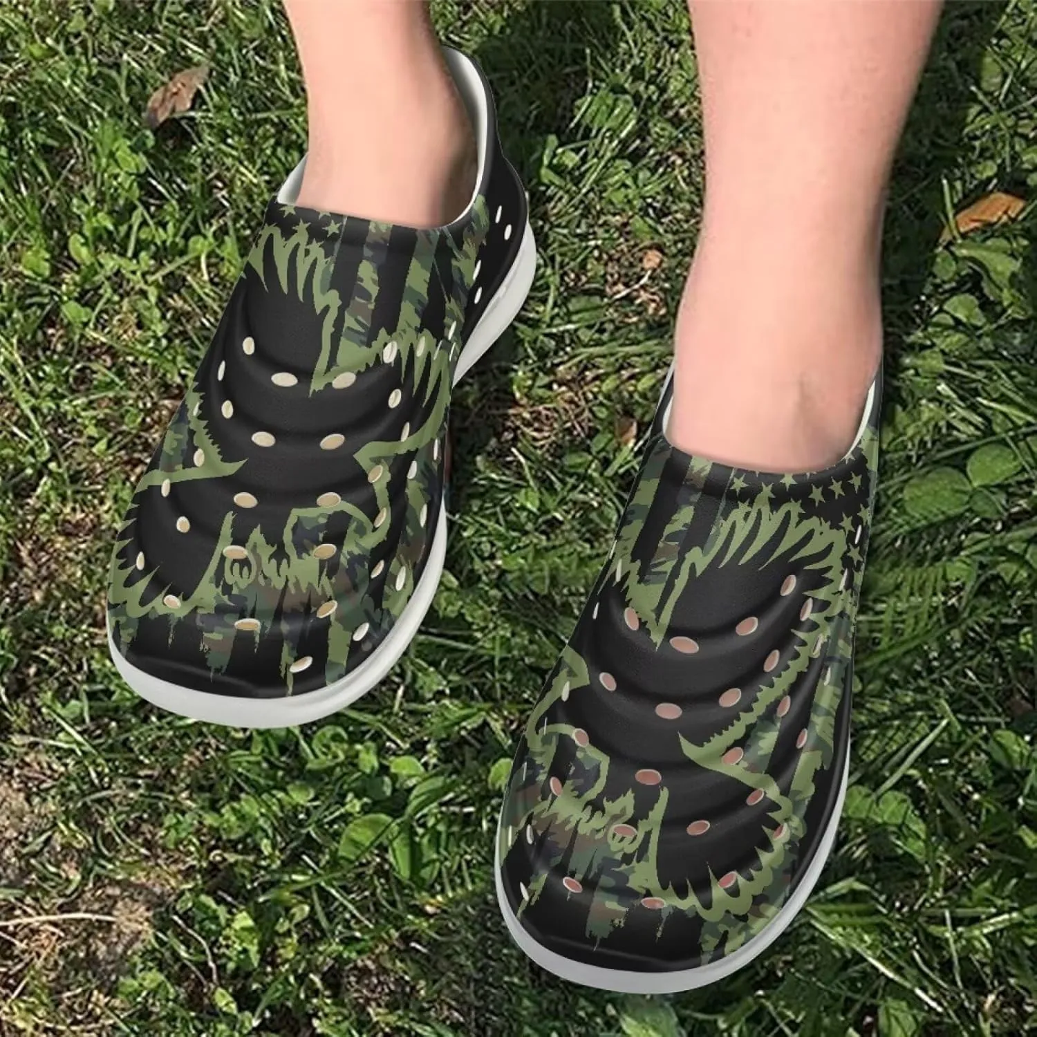 Boys Tractor Print Garden Clogs Kids Water Shoes Non Slip Slide Sandals Summer Sneakers for Indoor Outdoor