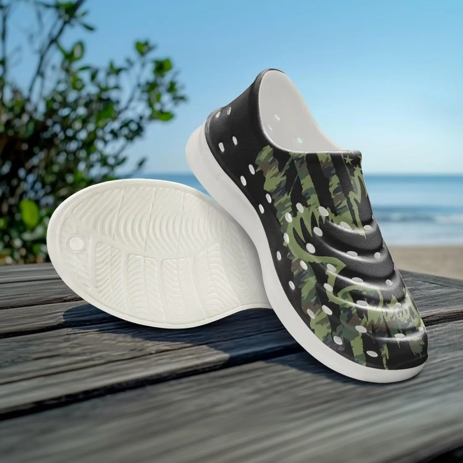 Boys Tractor Print Garden Clogs Kids Water Shoes Non Slip Slide Sandals Summer Sneakers for Indoor Outdoor