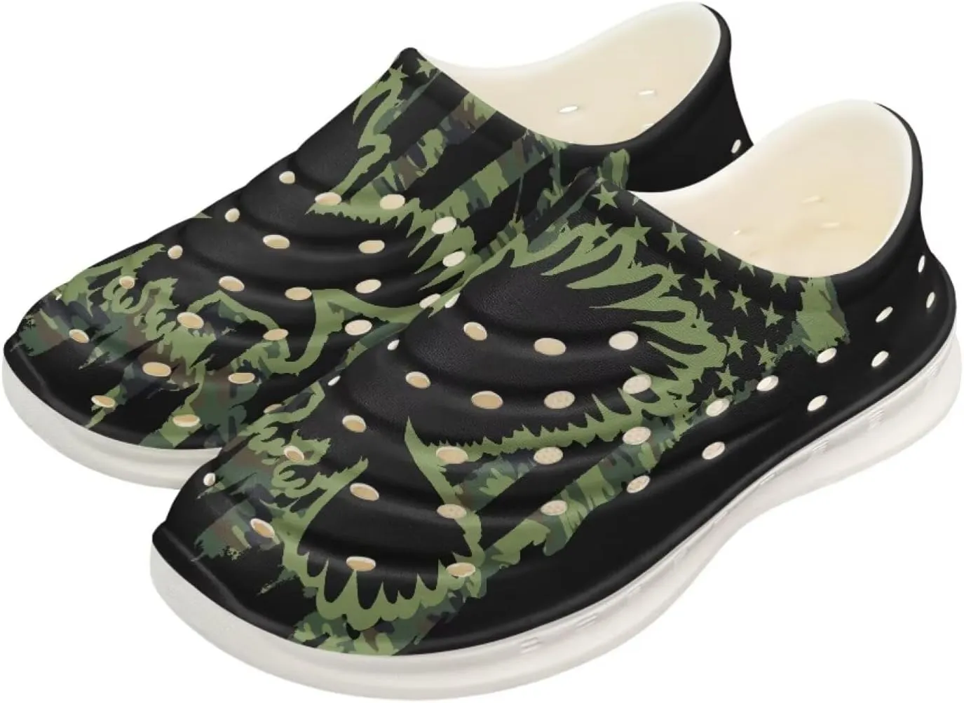 Boys Tractor Print Garden Clogs Kids Water Shoes Non Slip Slide Sandals Summer Sneakers for Indoor Outdoor