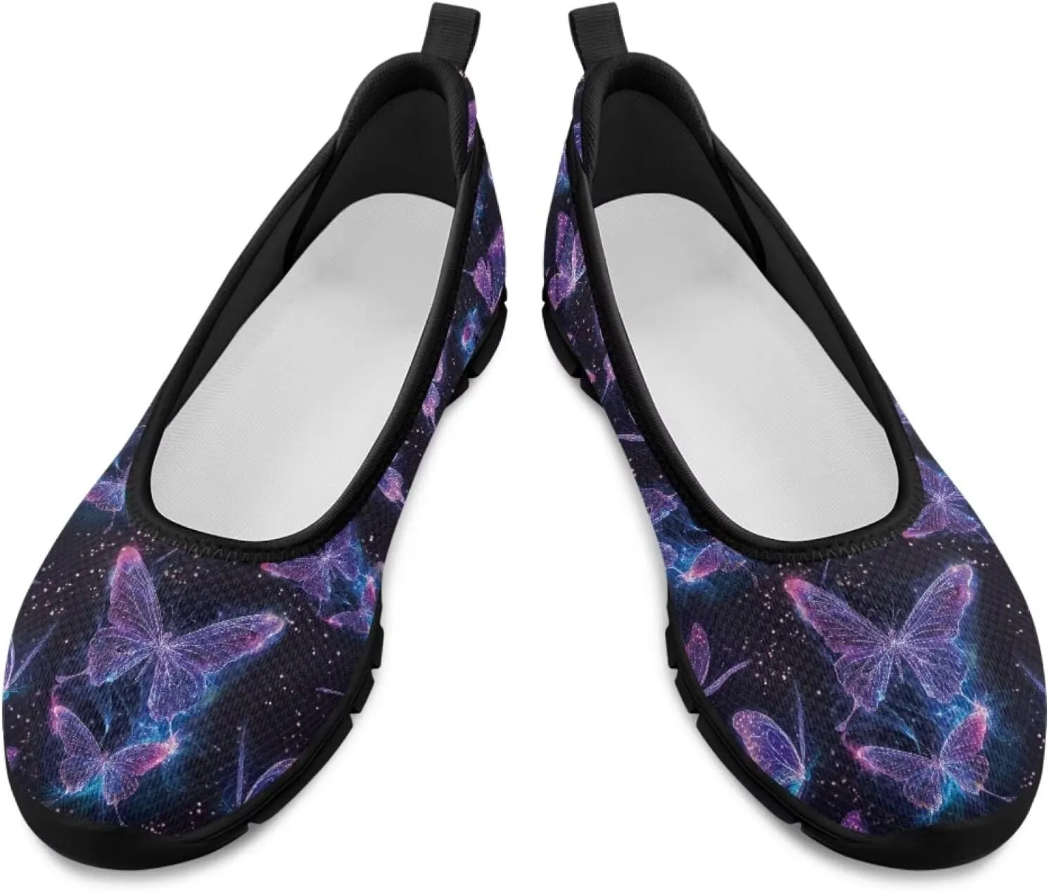 Butterfly Design Shoes for Women Slip On Loafer Flats Mesh Non Slip Low Cut Indoor Outdoor Comfortable Casual Footwear