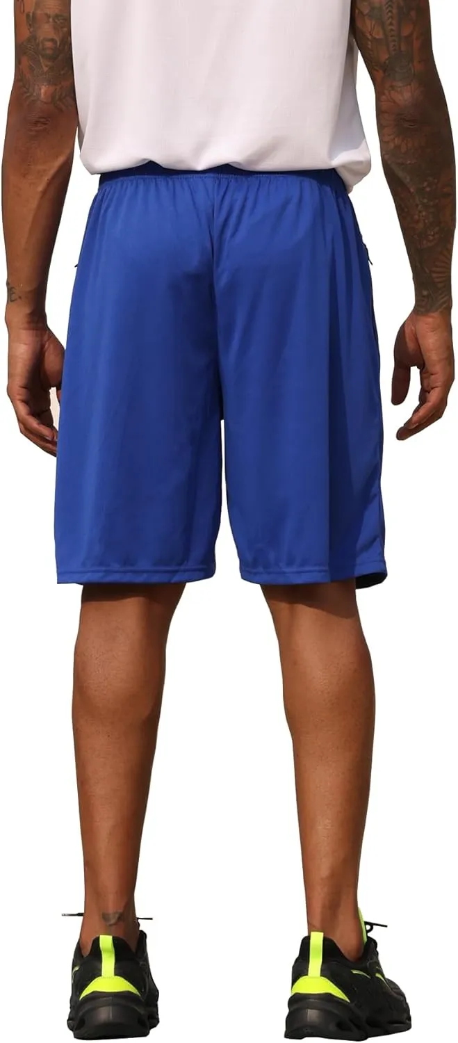BUYJYA 3 Pack Men's Athletic Running Shorts Gym Basketball Lightweight Casual Short with Zipper Pocket Gift