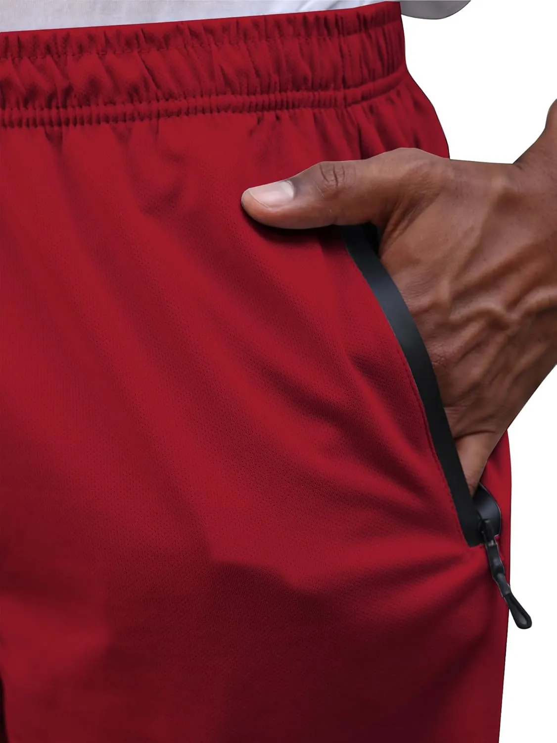 BUYJYA 3 Pack Men's Athletic Running Shorts Gym Basketball Lightweight Casual Short with Zipper Pocket Gift