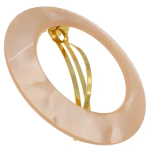 Camila Paris CP3258 French Hair Barrette Clip for Girls, Round Handmade Pink, Strong Hold Grip Hair Clips for Women, No Slip and Durable Styling Girls Hair Accessories, Made in France