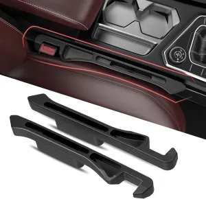 Car Seat Gap Filler 2Pack, Inserts Between Seats Console with Organizer Storage Upgraded Phone Holder Car Side Seat Gap Fillers Cars Front Seats Fill Plug Car Essentials for Vehicle SUV Truck (Black)