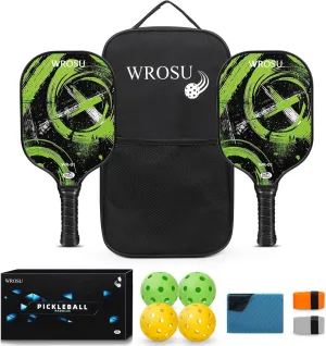 Carbon Fiber Pickleball Paddles Set of 4 or 2 Rackets,USAPA Approved Carbon Fiber Surface Pickle Ball Equipment Sets PP Honeycomb Core Pickleball Rackets & Accessories for Men,Women,Kids,Adults