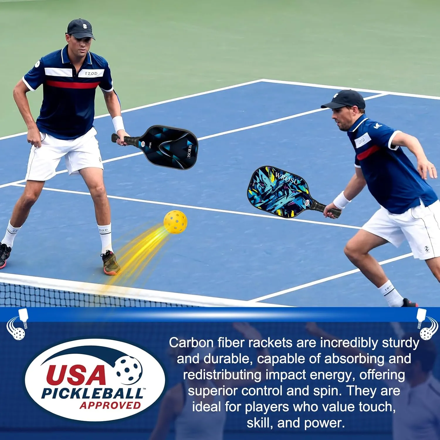 Carbon Fiber Pickleball Paddles Set of 4 or 2 Rackets,USAPA Approved Carbon Fiber Surface Pickle Ball Equipment Sets PP Honeycomb Core Pickleball Rackets & Accessories for Men,Women,Kids,Adults