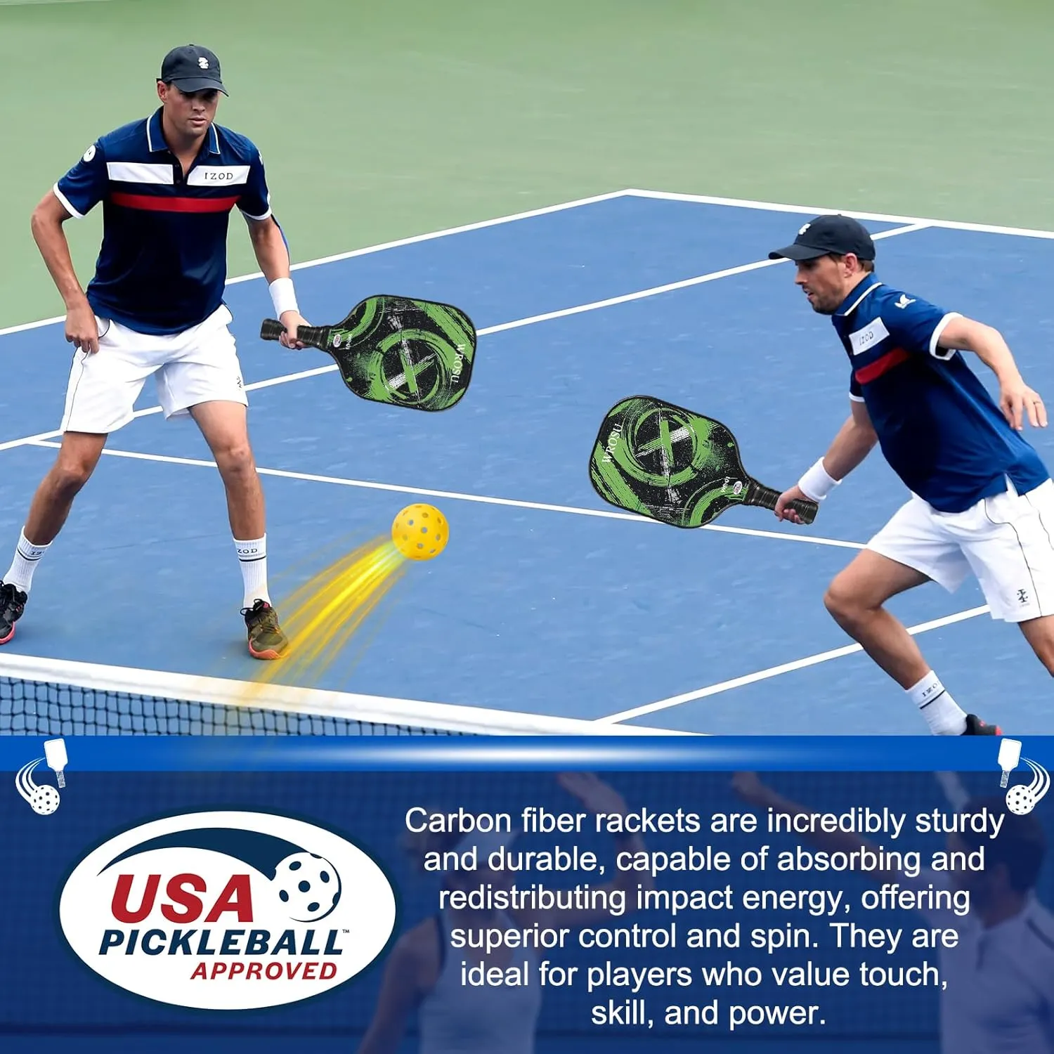 Carbon Fiber Pickleball Paddles Set of 4 or 2 Rackets,USAPA Approved Carbon Fiber Surface Pickle Ball Equipment Sets PP Honeycomb Core Pickleball Rackets & Accessories for Men,Women,Kids,Adults