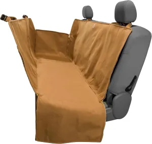 Carhartt Universal Fitted Nylon Duck Pet Hammock Car Seat Protector, Dog Back Seat Cover, Carhartt Brown