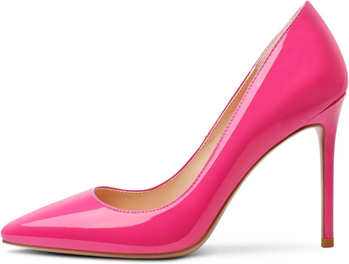 Castamere Womens Basic High Heels Pumps Slip On Pointy Toe Stilettos 10CM Heel