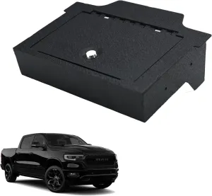 Center Console Gun Safe - Console Gun Vault Compatible with Dodge RAM 1500/2500/3500 Limited/Longhorn Slide 2019-2025, High Security Armrest Lock Box with triple lock