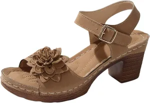 Chunky Sandals for Women Dressy Low Wedge Heels Sandal Comfortable Platform Summer Casual Shoes Arch Support Ankle Strap Wedge Sandals Hollow Out Open Toe Breathable Shoe
