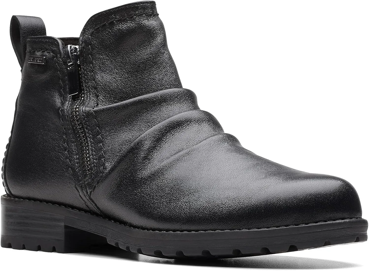 Clarks Unisex Aspra Walk WP Sneaker, Black Leat, 0 US Women