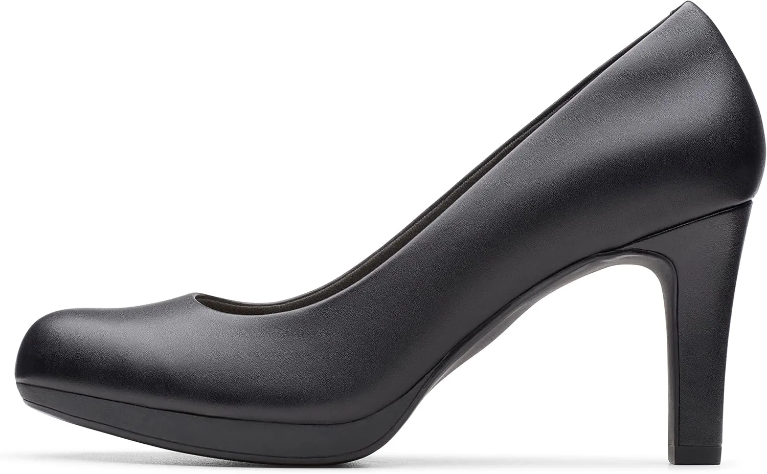Clarks Women's Adriel Viola Dress Pump, Black Leather, 5.5