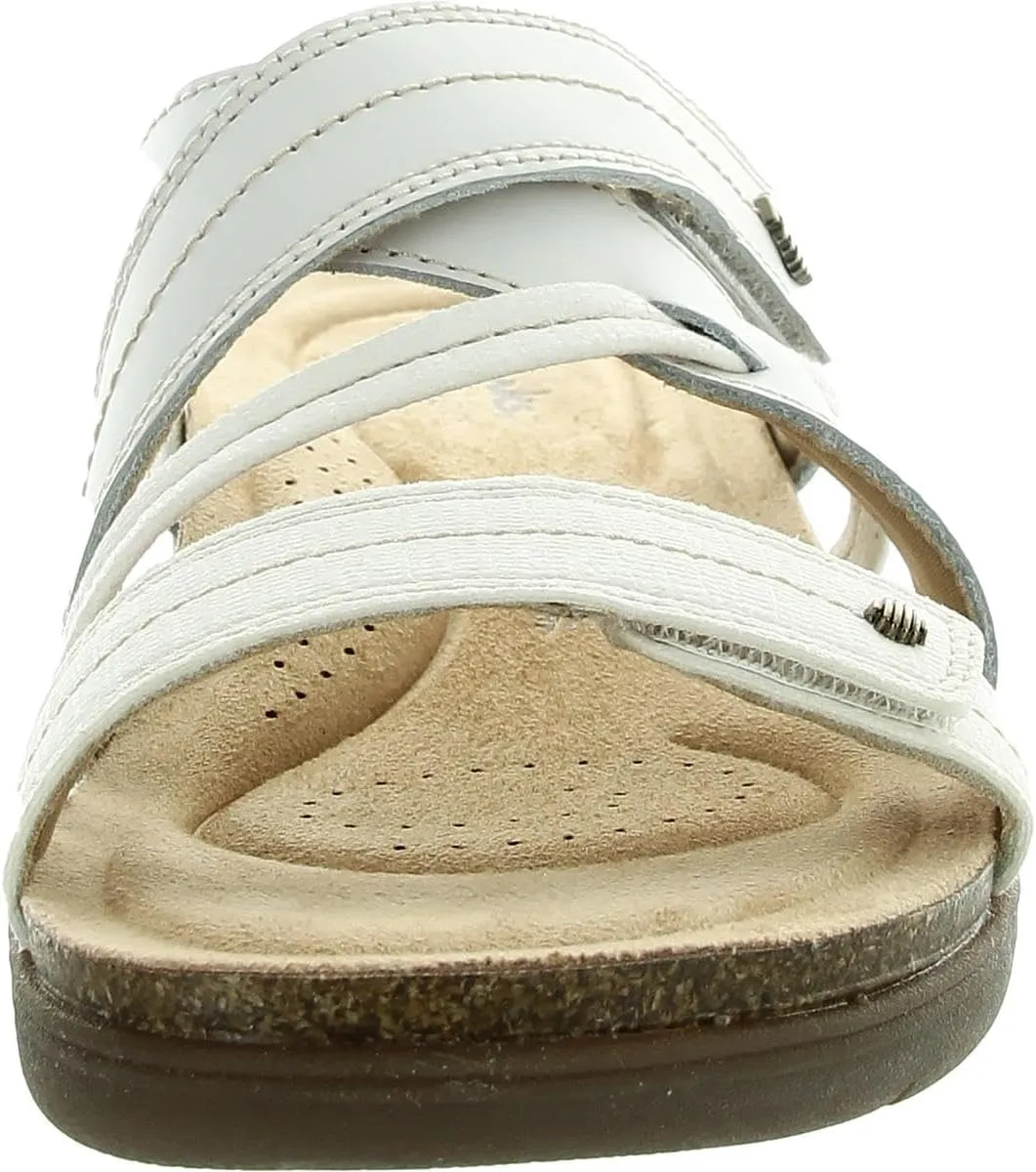 Clarks Womens April Willow Faux Leather Strappy Slide Sandals