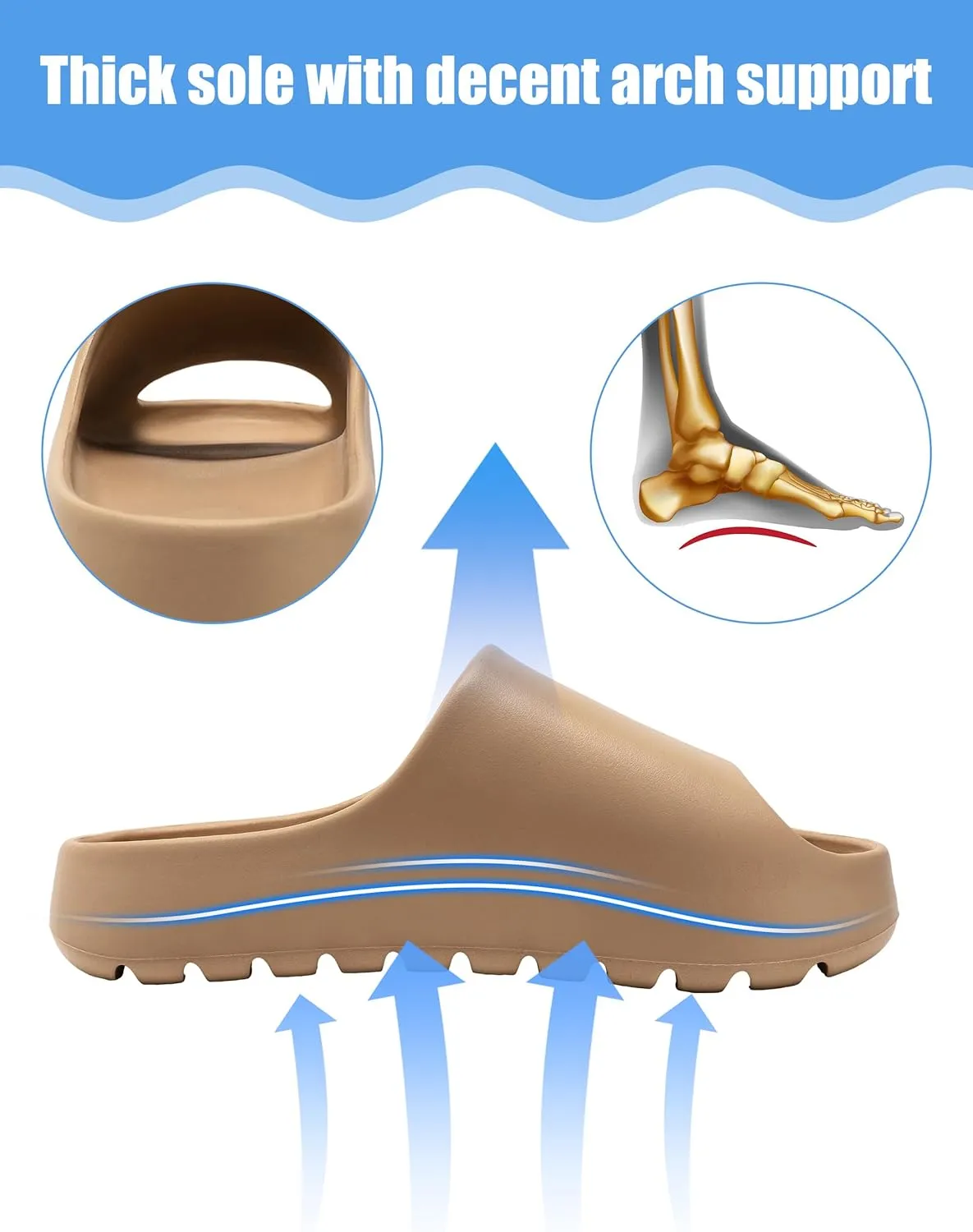 Cloud Slides for Women Men, Womens Walking Sandals Comfortable, Unisex Shower Shoes Thick Pillow Slippers, Waterproof House Slide Sandals Indoor Outdoor