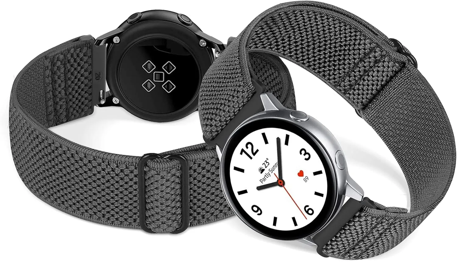Compatible with 16mm 18mm 19mm 20mm 22mm Watch Bands Quick Release Replacement Wristband,Adjustable Stretchy Nylon Solo Loop Straps Fabric Braided Sport Elastic Bands for Men Women
