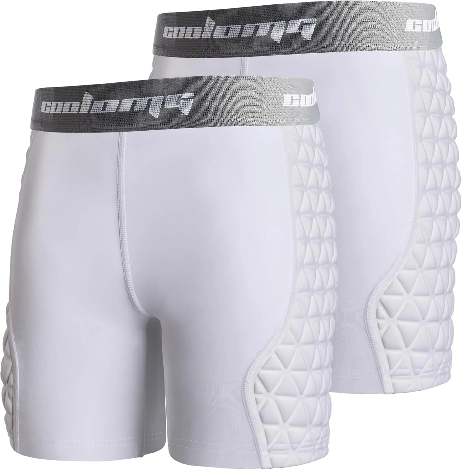 COOLOMG Women Softball Sliding Shorts Compression Padded Slider Shorts for Baseball Football Lacrosse Hockey (2-Pack)