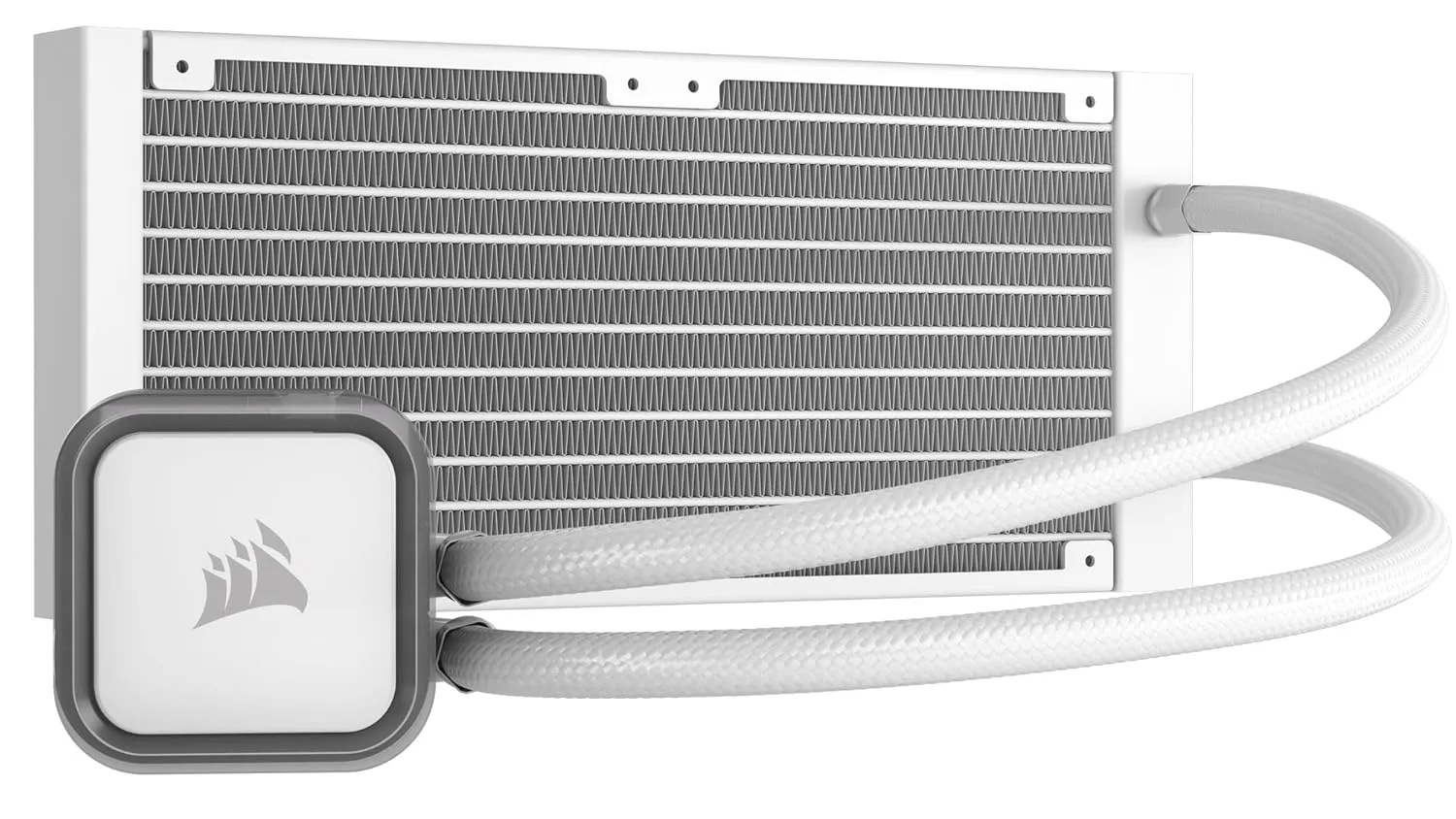 CORSAIR H100i RGB Elite Liquid CPU Cooler - 240mm AIO - AF120 Elite PWM Fans - Intel® LGA 1700, 1200, 2066, AMD® AM5 & AM4 Sockets - White