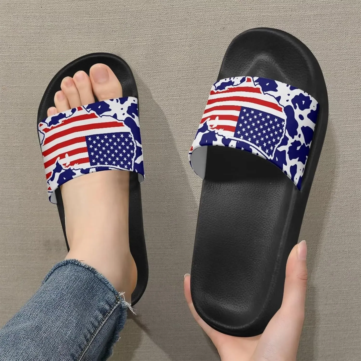 Couple Pattern Slide Sandals for Women Men Ultra Comfort Recovery Pillow Slippers Soft Summer Beach Shoes
