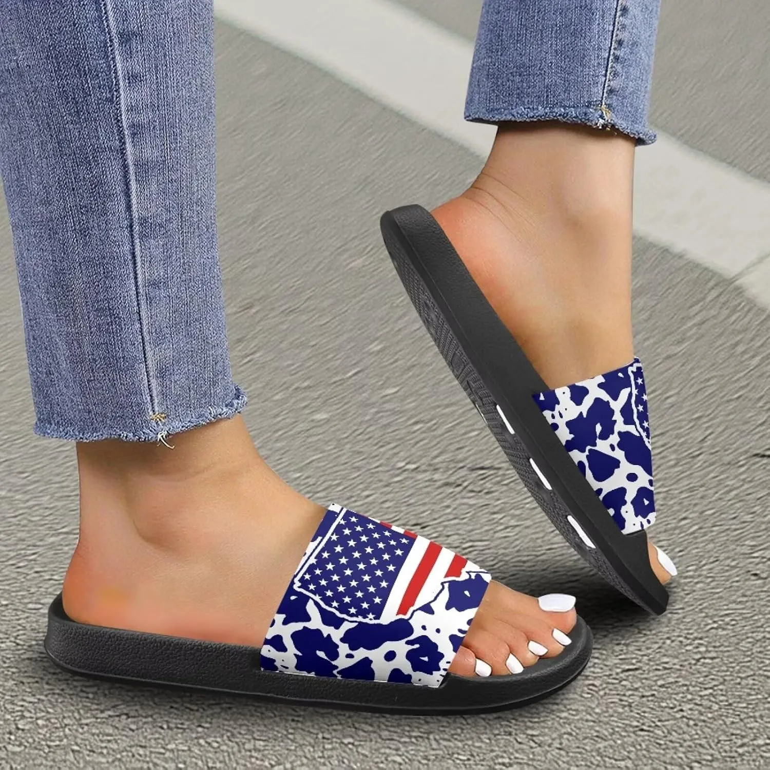 Couple Pattern Slide Sandals for Women Men Ultra Comfort Recovery Pillow Slippers Soft Summer Beach Shoes