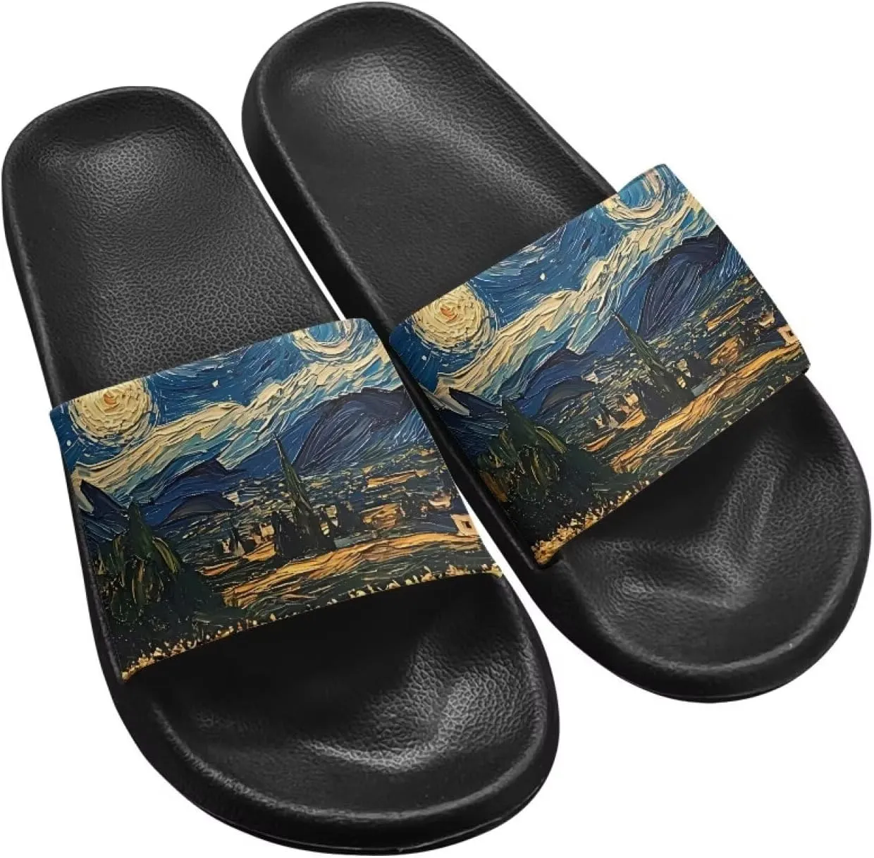 Couple Pattern Slide Sandals for Women Men Ultra Comfort Recovery Pillow Slippers Soft Summer Beach Shoes