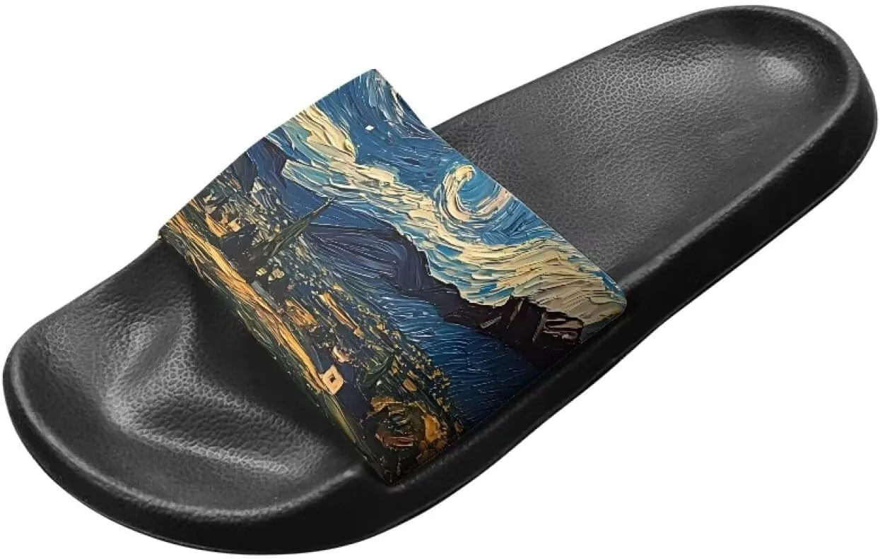 Couple Pattern Slide Sandals for Women Men Ultra Comfort Recovery Pillow Slippers Soft Summer Beach Shoes