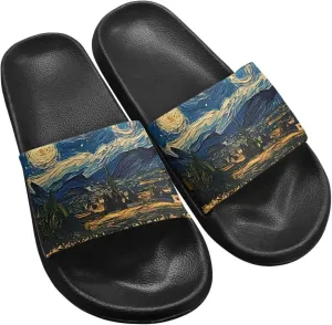 Couple Pattern Slide Sandals for Women Men Ultra Comfort Recovery Pillow Slippers Soft Summer Beach Shoes