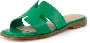 CUSHIONAIRE Voyage Cutout Strap Slides for Women, Slip On Summer Flats, Trendy Footwear, Comfortable Vacation Style Sandals for Women 2025