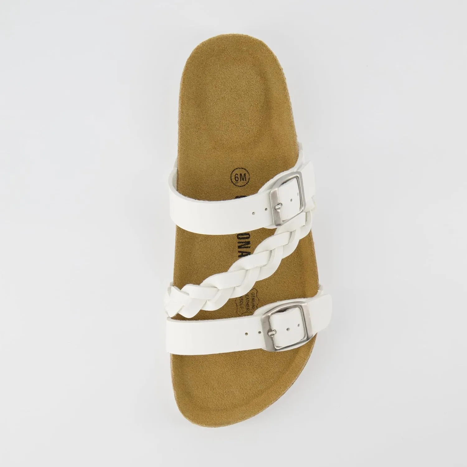 CUSHIONAIRE Women's Lizzy Cork Footbed Sandal - Comfortable, Adjustable Straps, Arch Support, Wide Widths Available, Boho Chic Summer Slides
