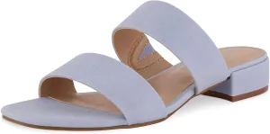 CUSHIONAIRE Women's Nolita two band low block heel slide sandal  Memory Foam and Wide Widths Available