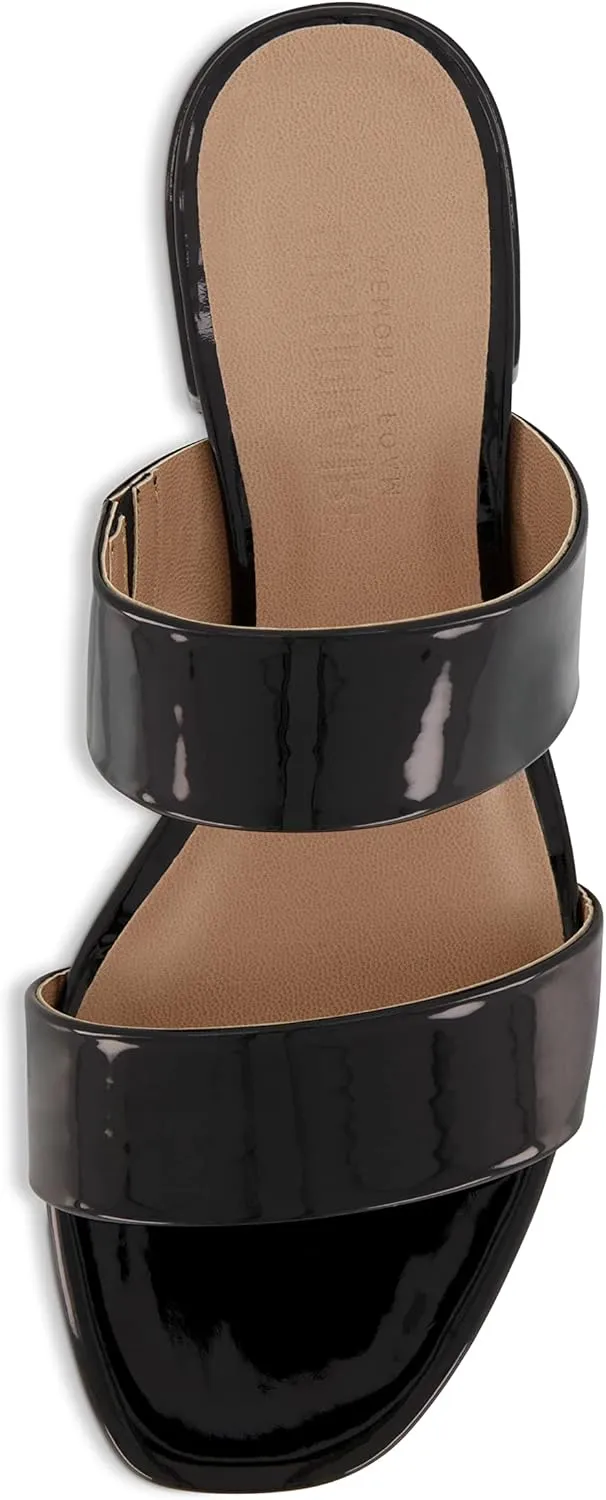 CUSHIONAIRE Women's Nolita two band low block heel slide sandal  Memory Foam and Wide Widths Available