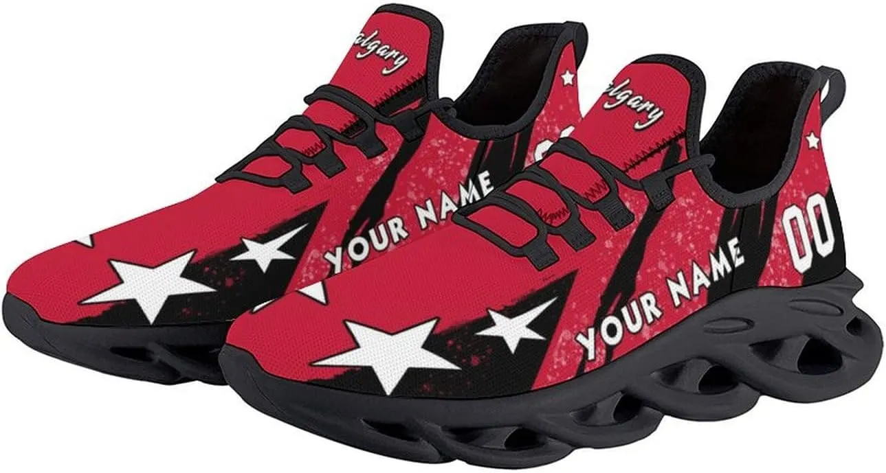 Custom Men's Sneakers Hockey Name & Number Breathable Fan Gift for Men Women Athletic Gym Slip-on Shoes Personalized White Black