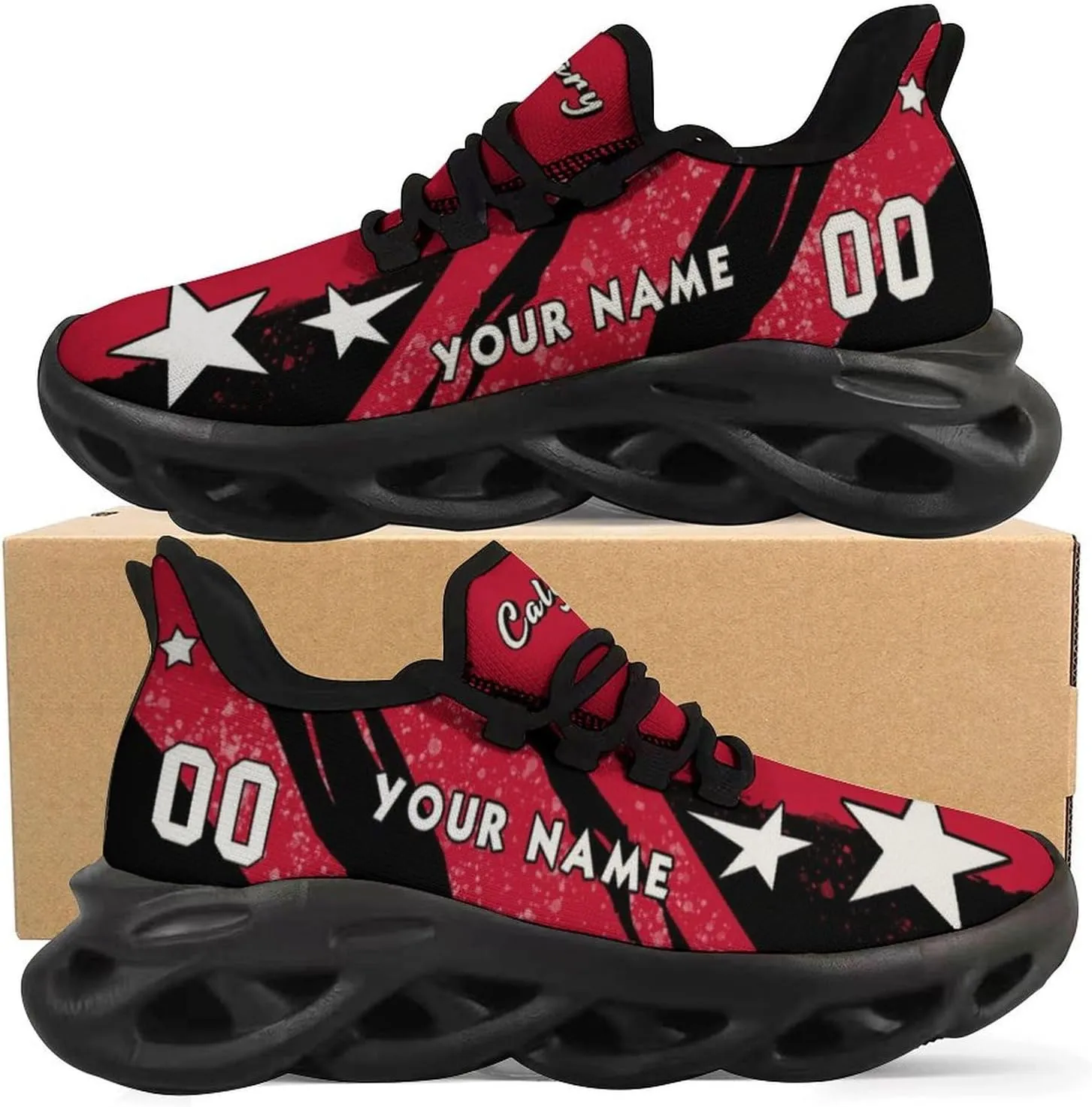 Custom Men's Sneakers Hockey Name & Number Breathable Fan Gift for Men Women Athletic Gym Slip-on Shoes Personalized White Black