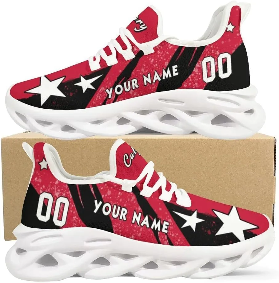 Custom Men's Sneakers Hockey Name & Number Breathable Fan Gift for Men Women Athletic Gym Slip-on Shoes Personalized White Black
