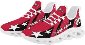 Custom Men's Sneakers Hockey Name & Number Breathable Fan Gift for Men Women Athletic Gym Slip-on Shoes Personalized White Black