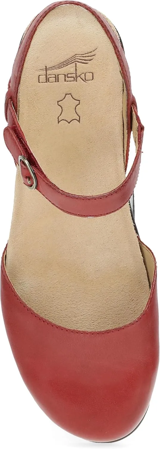 Dansko Christine Women's Cushioned Low Profile Wedge Mary Jane - Closed-Toe Sandal with Hook and Loop Adjustable Strap, Lightweight Comfort, Arch Support