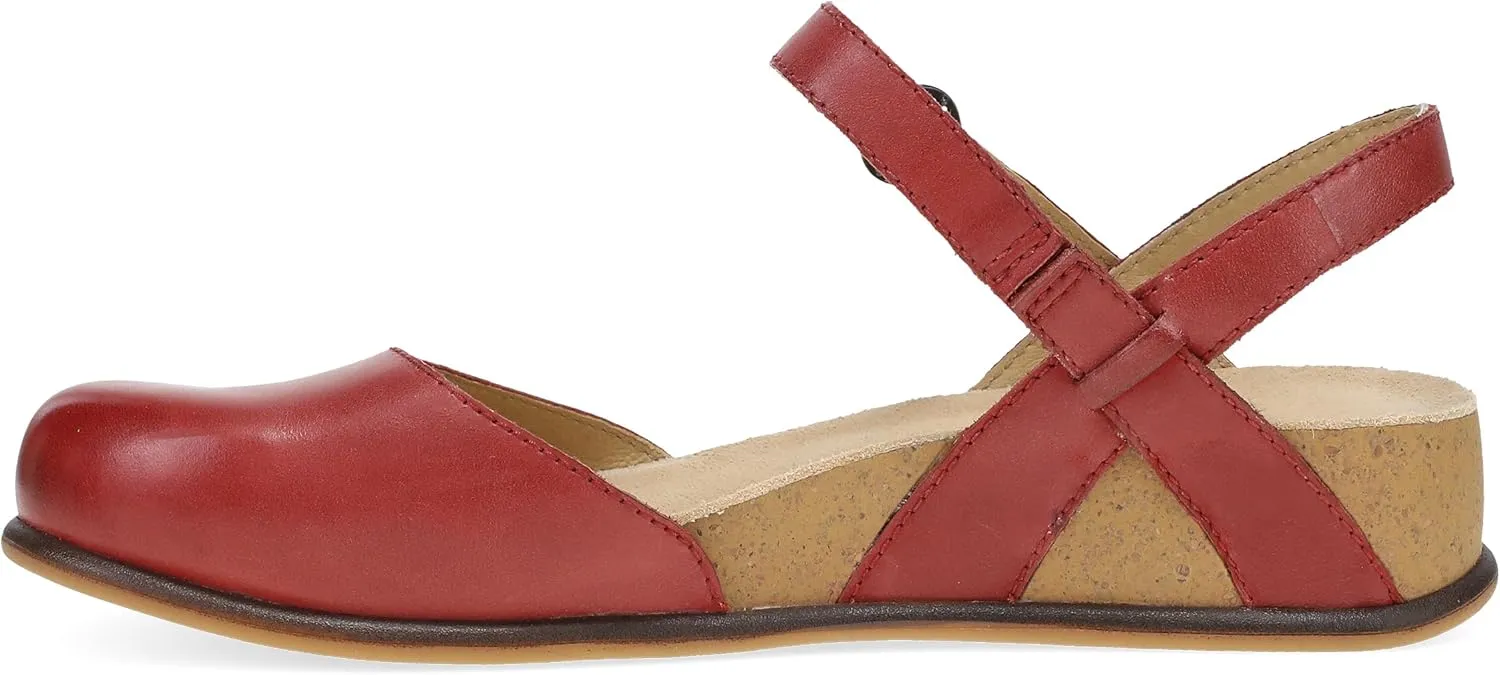 Dansko Christine Women's Cushioned Low Profile Wedge Mary Jane - Closed-Toe Sandal with Hook and Loop Adjustable Strap, Lightweight Comfort, Arch Support