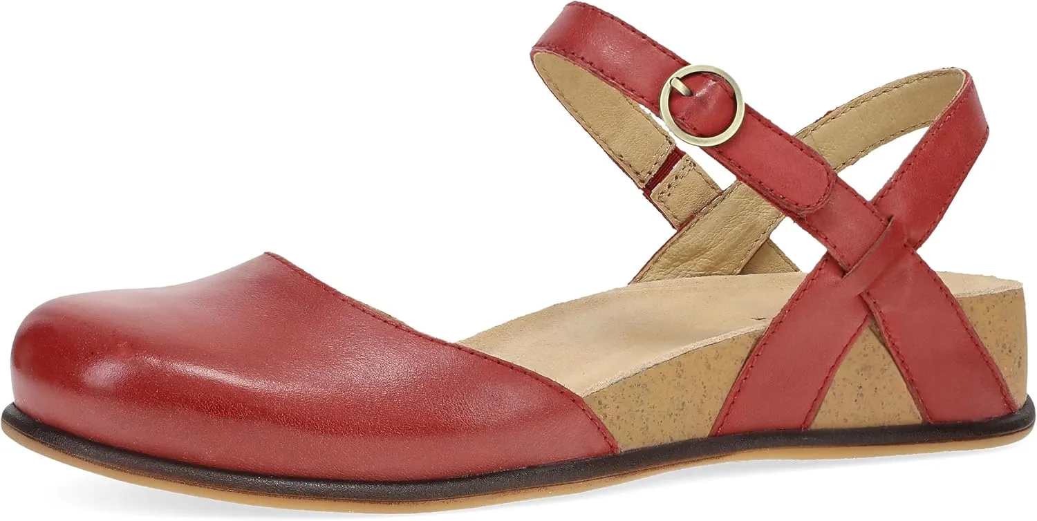 Dansko Christine Women's Cushioned Low Profile Wedge Mary Jane - Closed-Toe Sandal with Hook and Loop Adjustable Strap, Lightweight Comfort, Arch Support