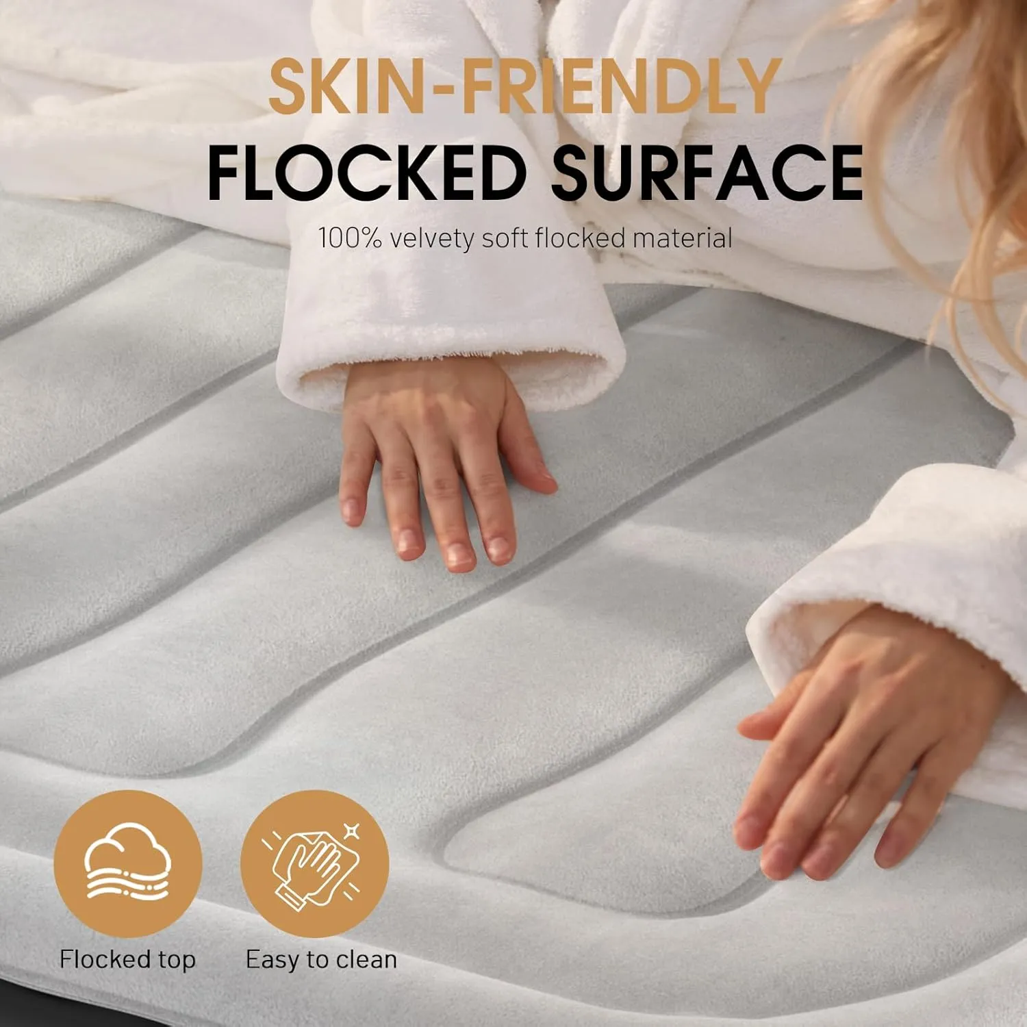 DIVON Air Mattress Queen with Built in Pump,Blow Up Mattress with Wave Pattern in 3 Mins,15’’High Quick Inflatable Mattress Queen,Air Bed for Home&Camping,660lbs