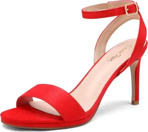 DREAM PAIRS Women's High Stiletto Open Toe Ankle Strap Heels Dress Pump Heel Sandals
