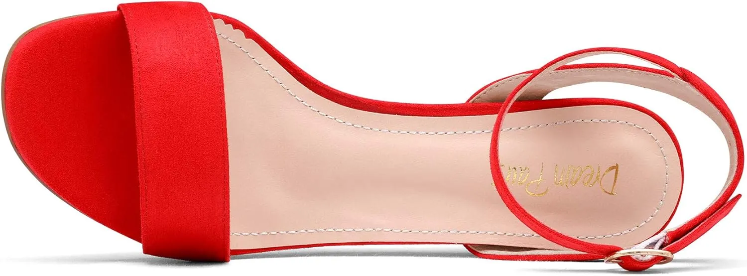 DREAM PAIRS Women's High Stiletto Open Toe Ankle Strap Heels Dress Pump Heel Sandals