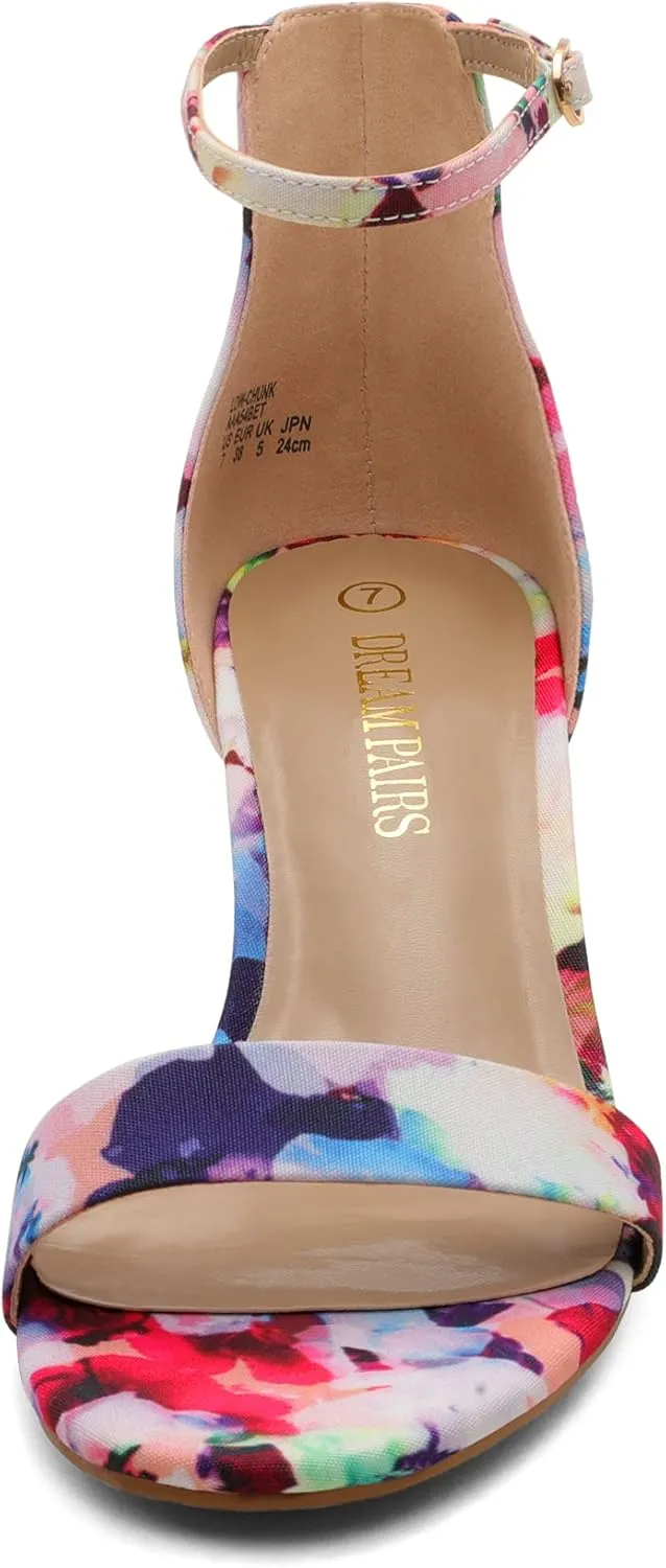 DREAM PAIRS Womens Low-Chunk Low Heel Pump Sandal