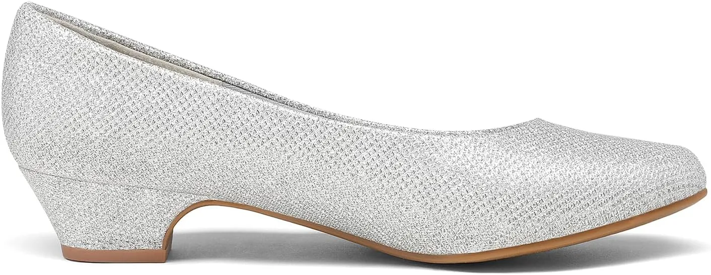 DREAM PAIRS Women's Mila Low Chunky Heel Pump Shoes