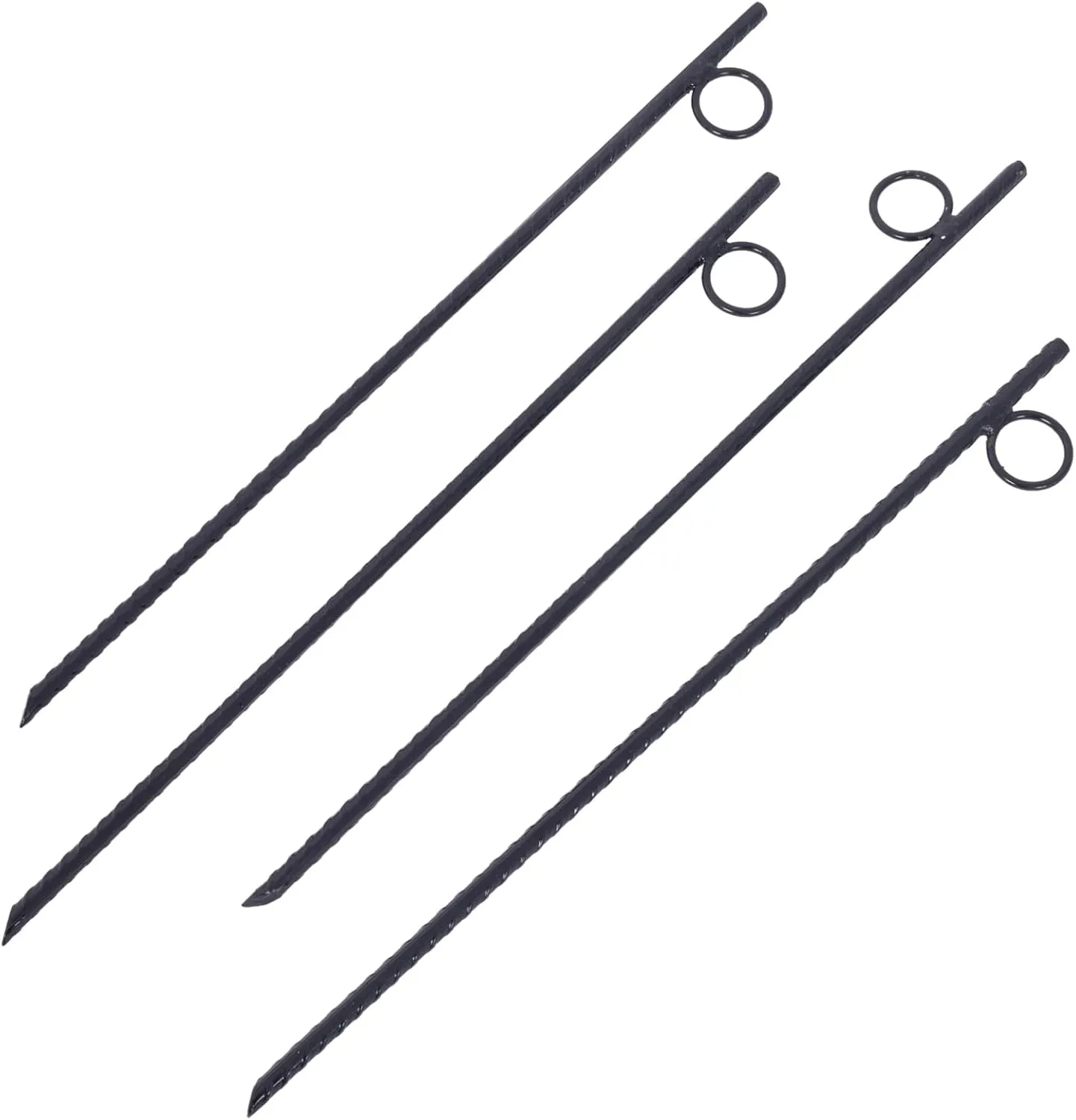 Durable Heavy Duty Rebar Stakes for Tent and Canopy, 18-Inch Steel with Loop, 4 Pieces