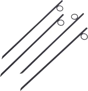 Durable Heavy Duty Rebar Stakes for Tent and Canopy, 18-Inch Steel with Loop, 4 Pieces