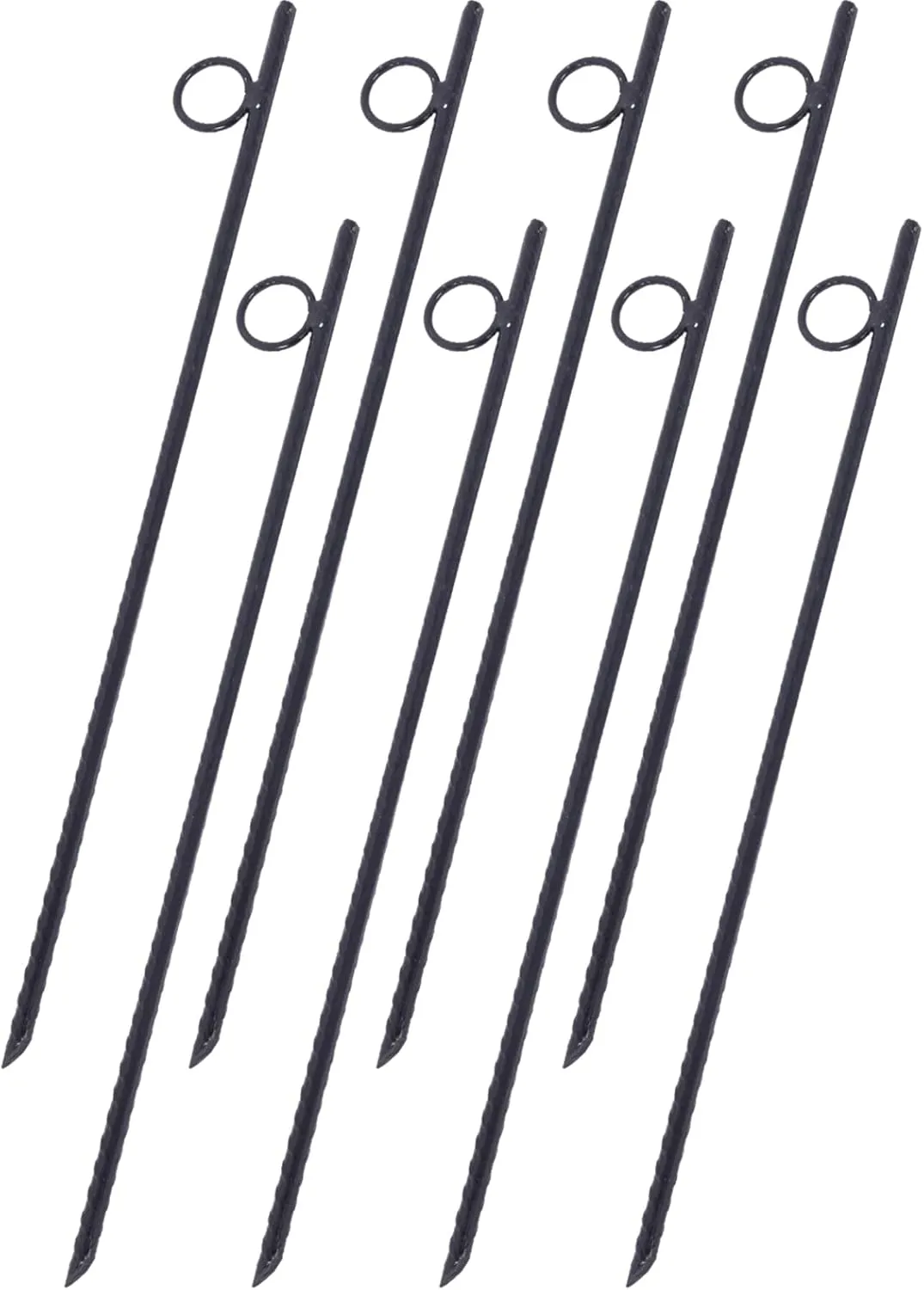 Durable Steel Rebar Stakes with Enhanced Grip for Outdoor Stability, 3/8" x 18" Design, Tents and Canopies, Set of 8