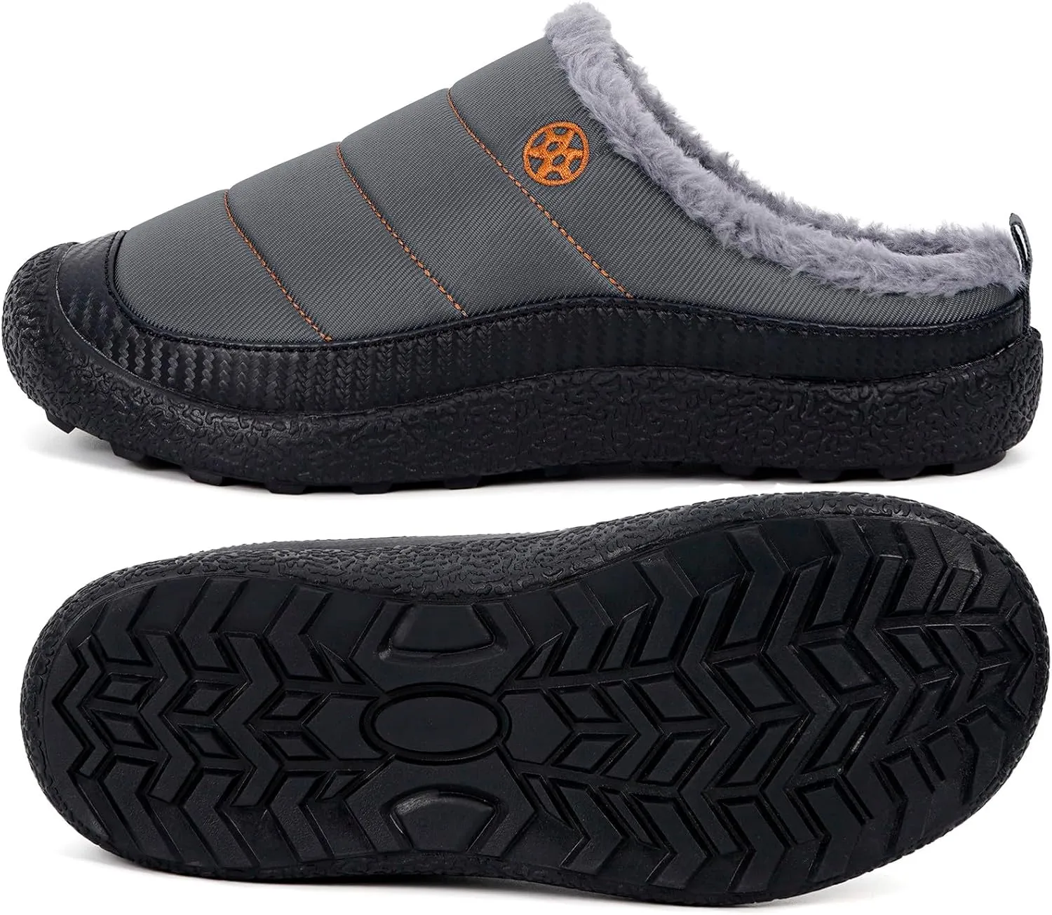 Eagsouni Womens Mens House Slippers Slip on Snow Winter Warm Fully Fur Lined Slippers Indoor Outdoor Shoes