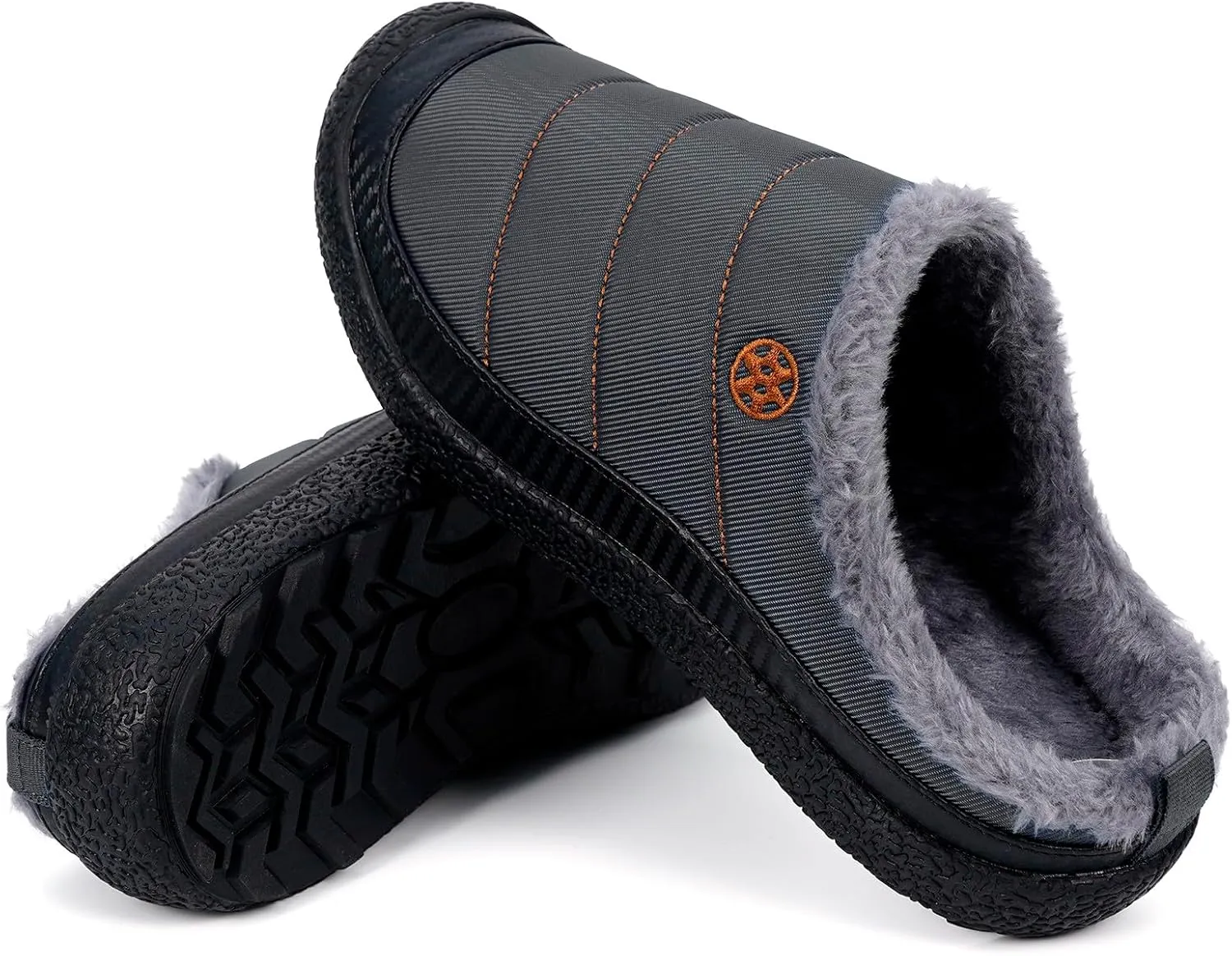 Eagsouni Womens Mens House Slippers Slip on Snow Winter Warm Fully Fur Lined Slippers Indoor Outdoor Shoes