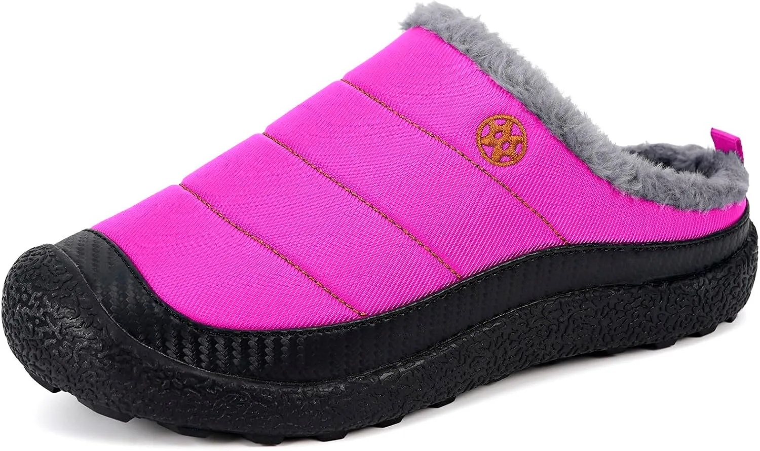 Eagsouni Womens Mens House Slippers Slip on Snow Winter Warm Fully Fur Lined Slippers Indoor Outdoor Shoes