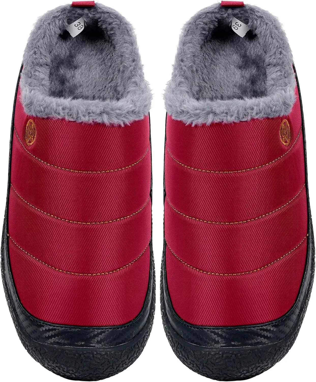 Eagsouni Womens Mens House Slippers Slip on Snow Winter Warm Fully Fur Lined Slippers Indoor Outdoor Shoes
